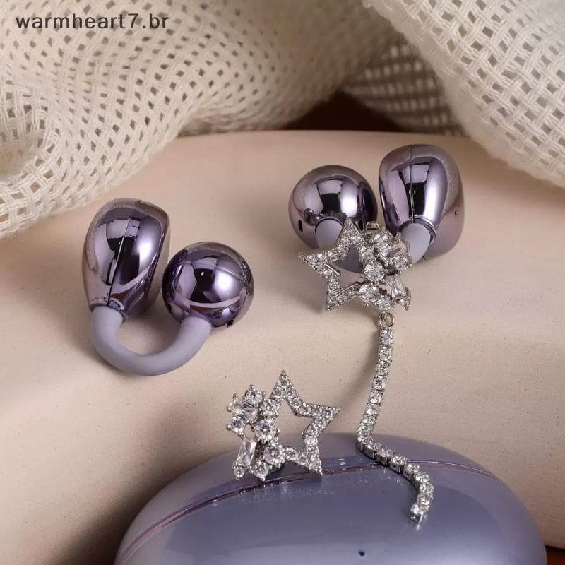 Quente 1 Par Moda Bling Strass Estrela Clipes De Fone De Ouvido Sem Fio Clipe Decoração Removível Earbud Jóias Acessório