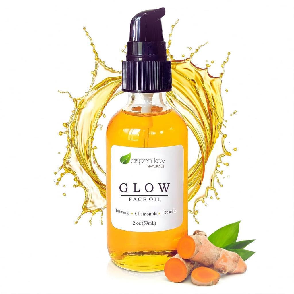 AspenKaysGlow - Óleo Facial de Cúrcuma e Rosa Mosqueta, e Hidratante Facial Orgânico com Cúrcuma, Camélia e Espinheiro M