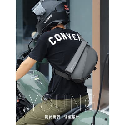 Bolsa mensageiro masculina, bolsa de ombro funcional para rua, bolsa mensageiro esportiva multifuncional de grande capac