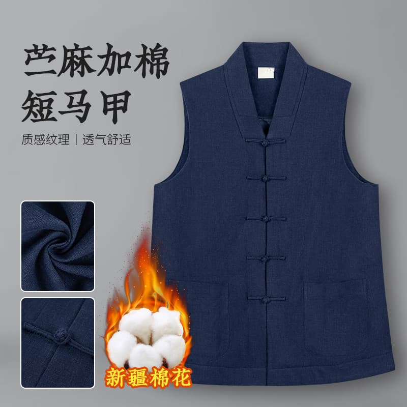 roupas Ramie colete de algodão masculino inverno monge roupas colete monge roupas monge colete Picchuni feminino