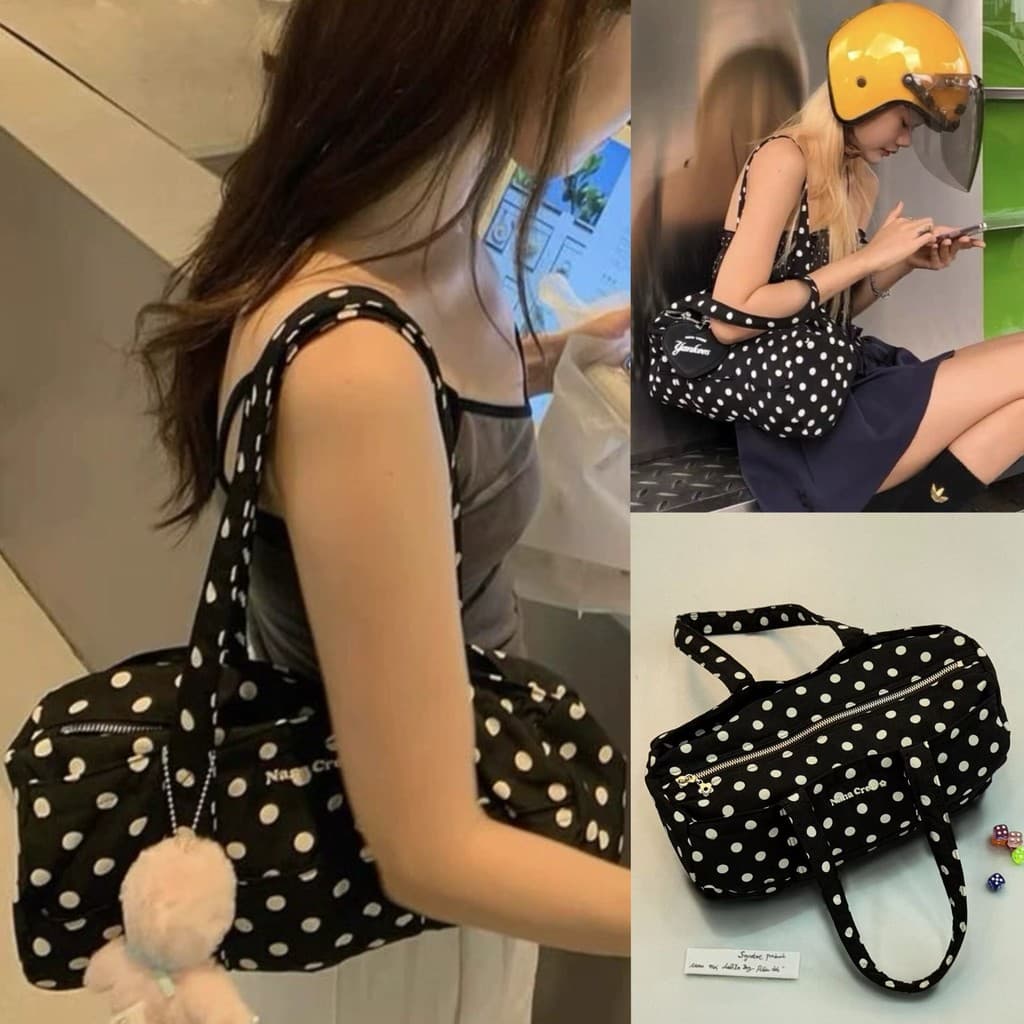 Coreia coreia Nana tripulação 2025 novo estilo Mini cor ponto cor combinando All-Match bolsa de boliche bolsa de ombro