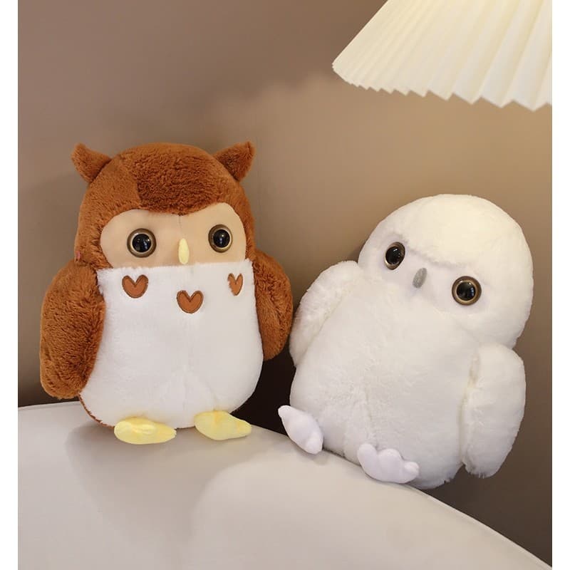 Simulação coruja boneca neve coruja brinquedo de pelúcia bonito modelagem boneca Ragdoll crianças presente aniversário