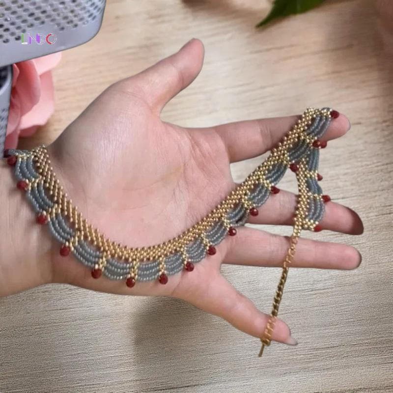 Colar de Contas Estilo Chinês Antigo Uequilibrium, Acessório Hanfu, Joia Decorativa para Traje Étnico, Decoração Facial