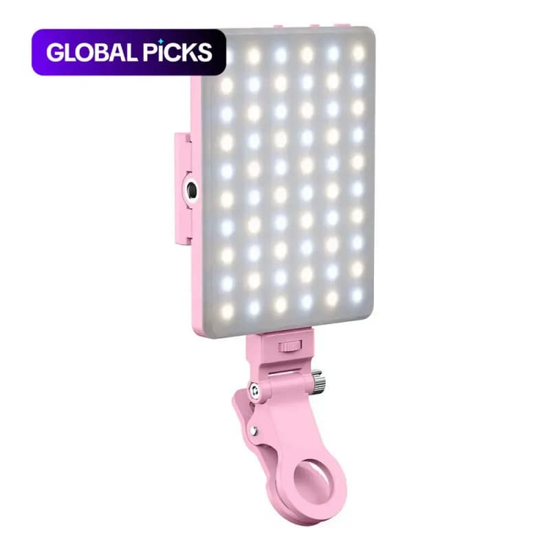 Luz de Preenchimento Portátil para Selfies, Luz LED Recarregável por USB com Clipe para Telefones Android, Ideal para Tr