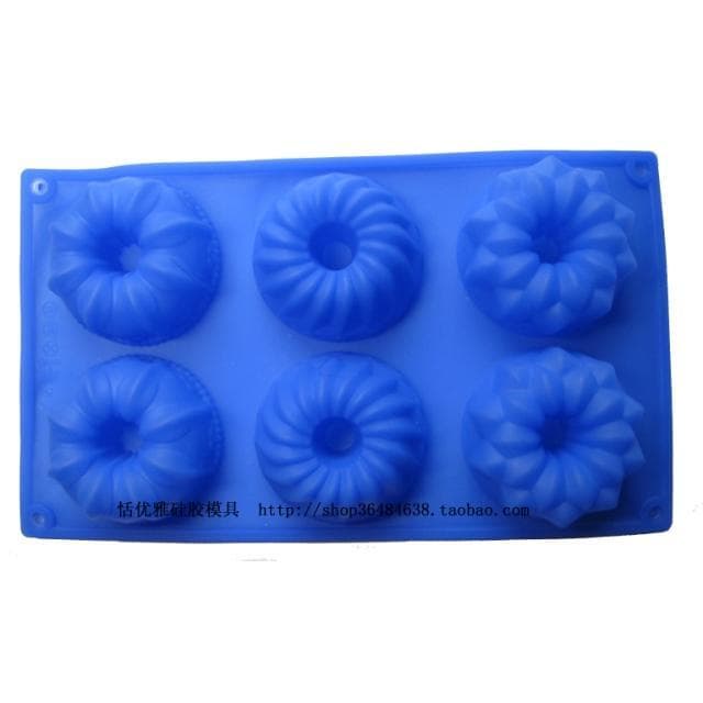 6 buracos 3 formas pequeno cuco Hoff DIY Silicone bolo molde geléia pudim molde Savarin