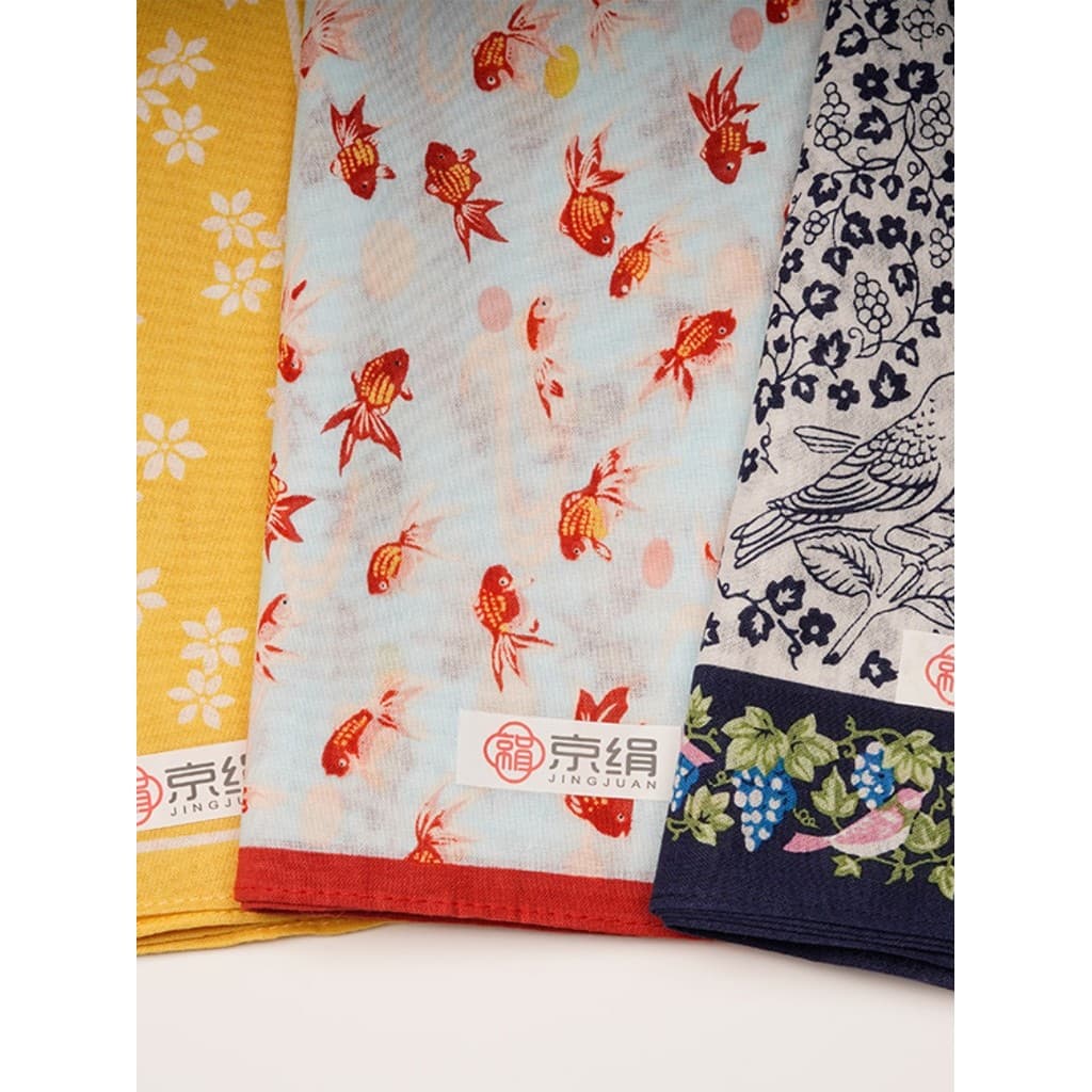 Kupa x Jingsi Lenço grande de algodão puro estilo japonês 50cm lenço de algodão portátil absorvente de suor lenço quadra