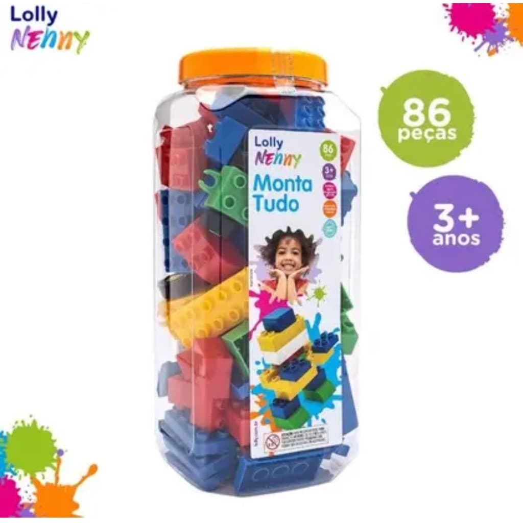 Bloco de Montar - Monta tudo Lolly Nenny - 86 pcs +3 anos