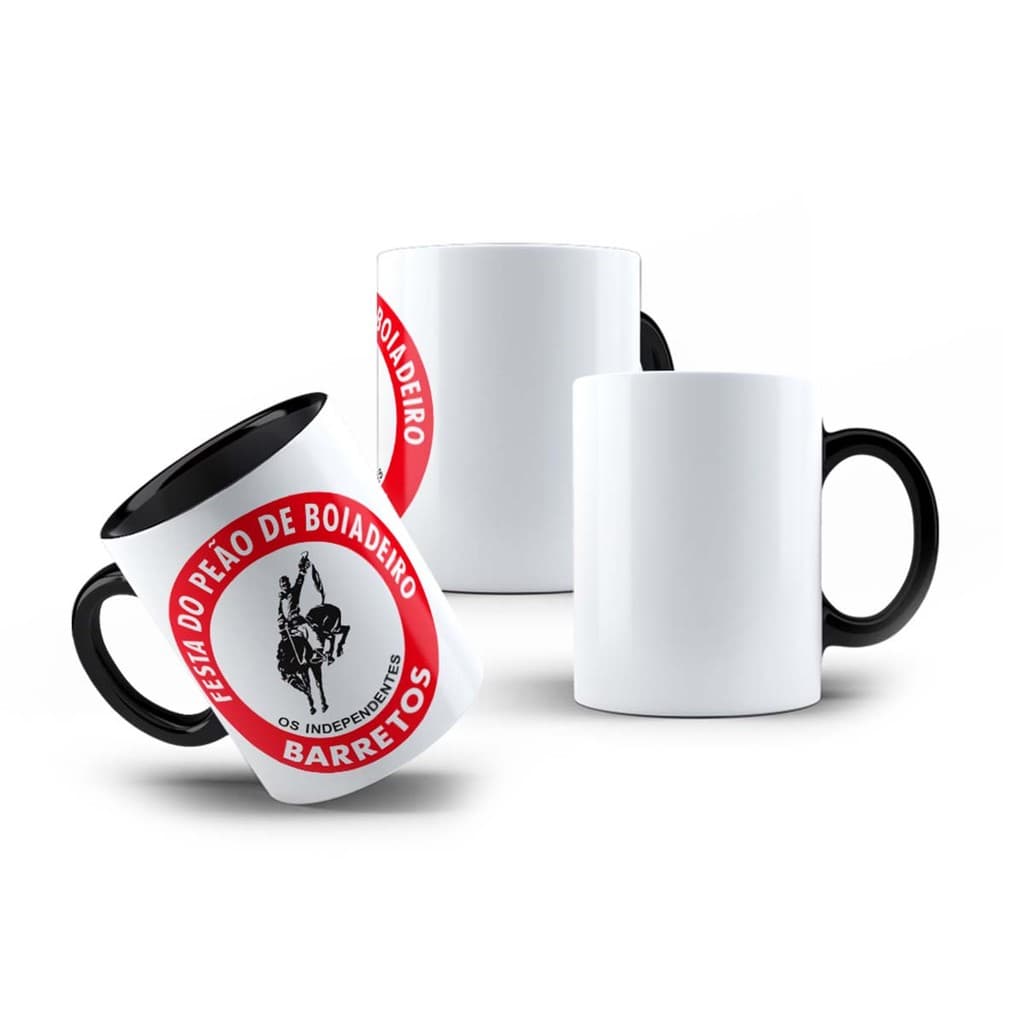 Caneca de Porcelana Festa o Peão de Barretos Rodeio 325mL