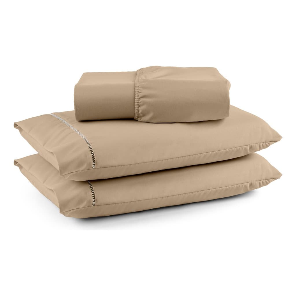 Lençol Para Cama King 3 Peças Com Ponto Palito Toque Macio