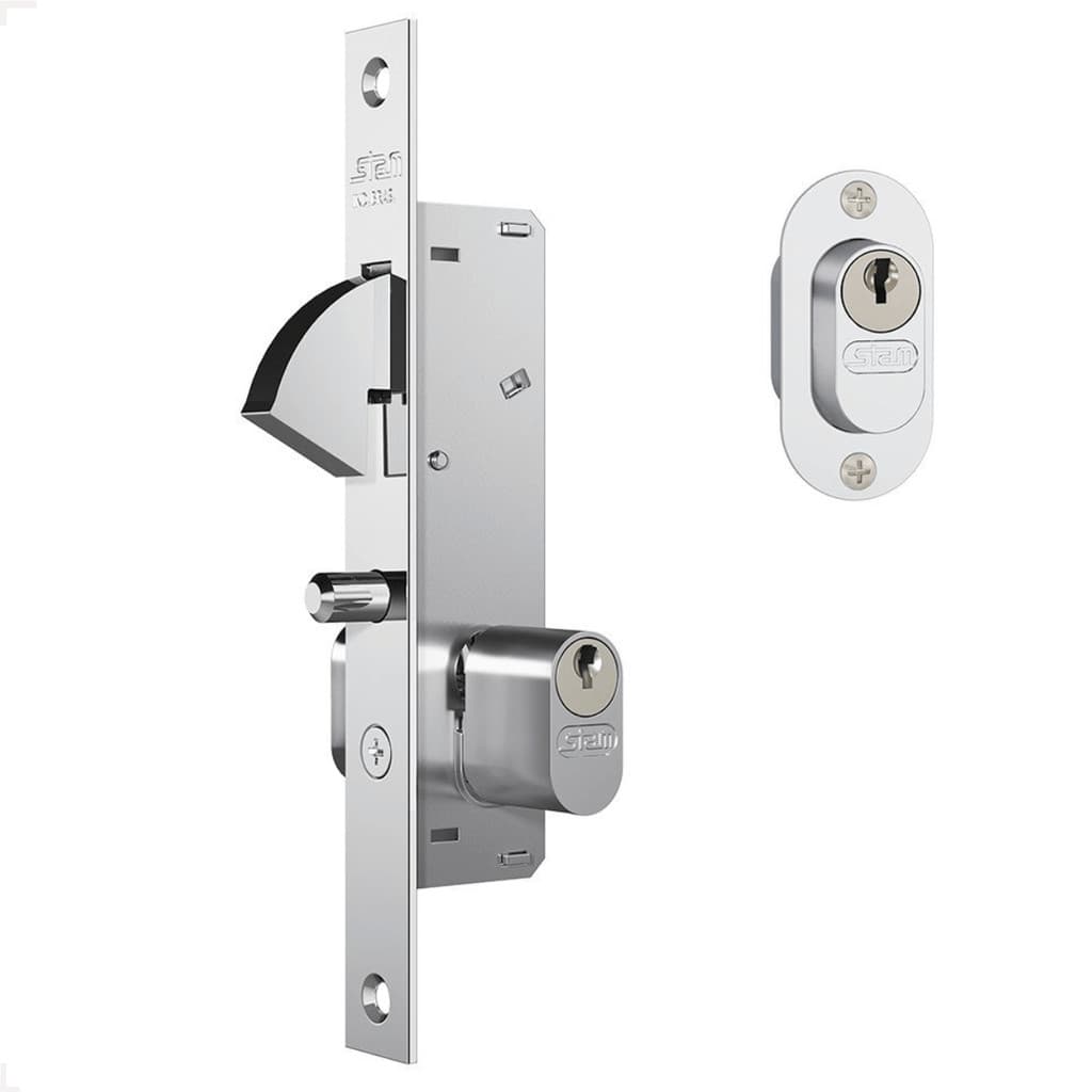 Fechadura Porta De Correr Stam 904 Gorje Inox Escovado Externa Original