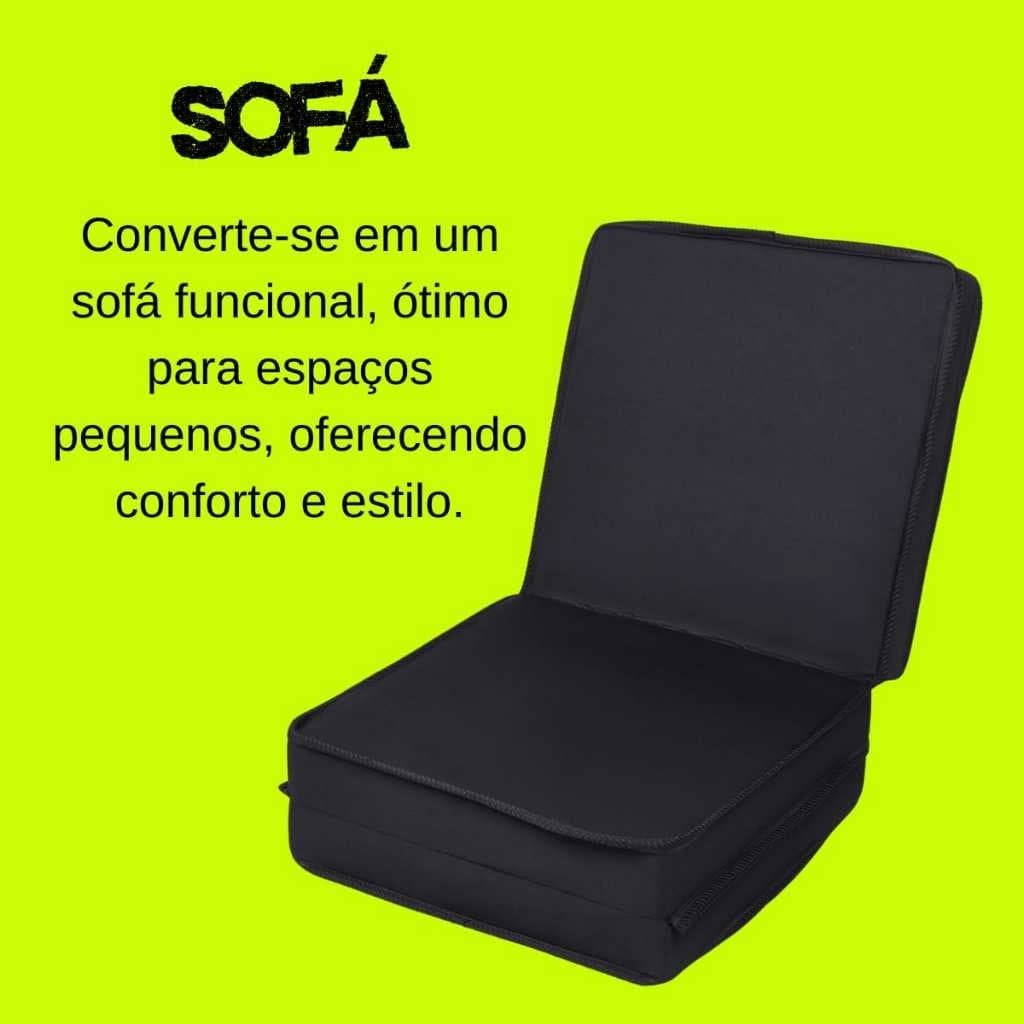 Sofá Puff Colchão Dormir Descansar Ler Carro Prático Acampar Viajar Futebol Praia Rancho Multiuso