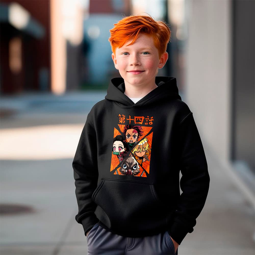 Blusa Moletom Infantil Infantil Demon Slayer Tanjiro e Nezuko Kamado Anime