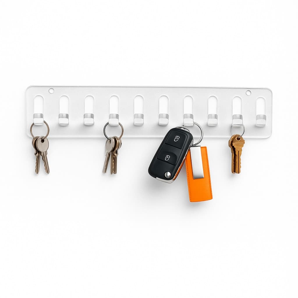 Porta Chave Parede Organizador Acrílico Elegante Minimalista Moderno Transparente Suporte Discreto