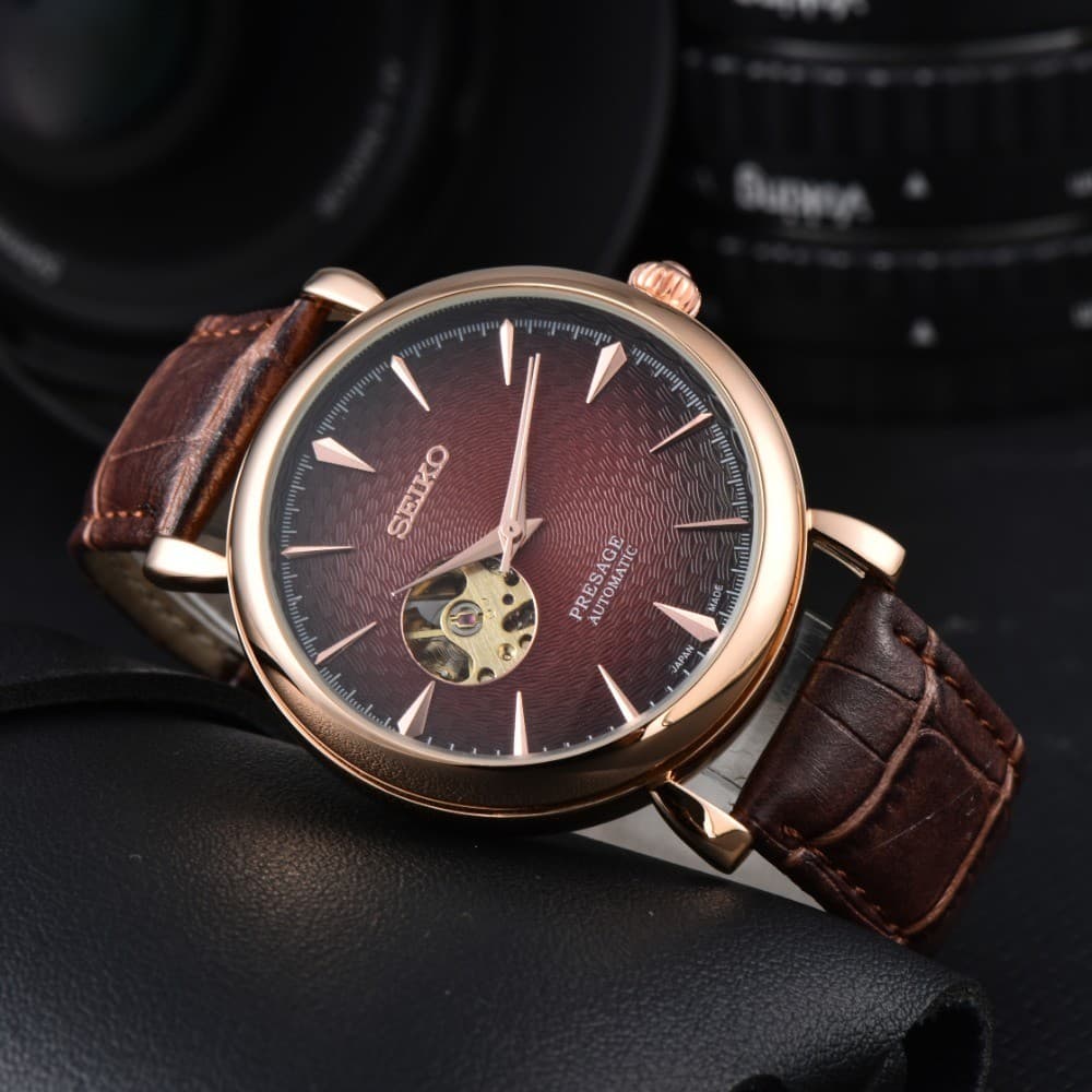 Relógio masculino com cinto de marca seiko de alta qualidade com movimento automático