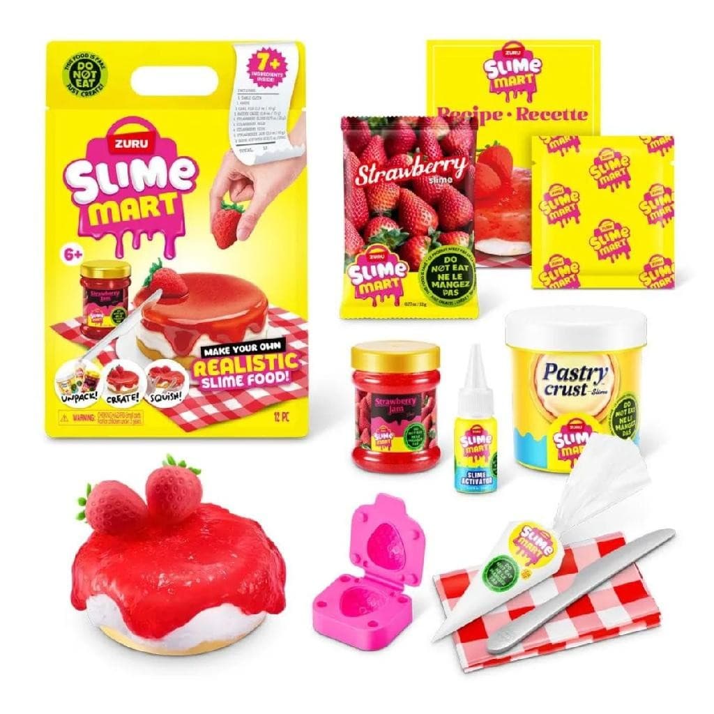 Kit Slime Mart Zuru Bolo Morango Slime Sensorial e Criativo