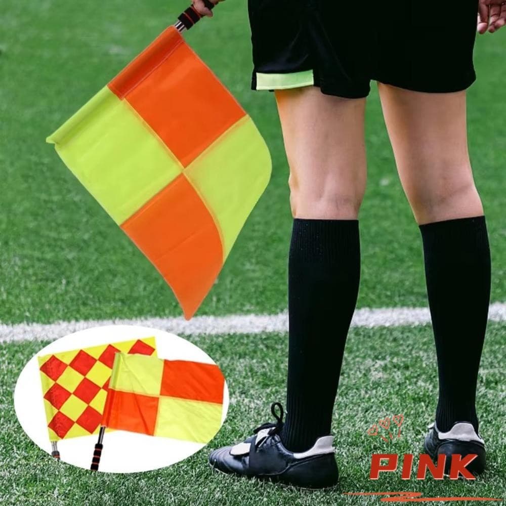 Bandeira de Árbitro PINK1, Bandeira de Linha Multicolorida à Prova d'Água com Cabo de Esponja Lançamento Profissional
