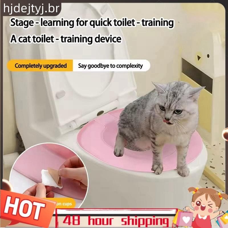 Assento De Treinamento Para Vaso Sanitário Smart Cat Com Design Oval Antiderrapante , Inclui Caixa De Almofada Azul