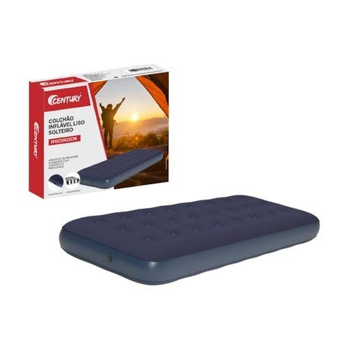 Colchao Inflavel Solteiro Compacto Azul Duravel Portatil Confortavel