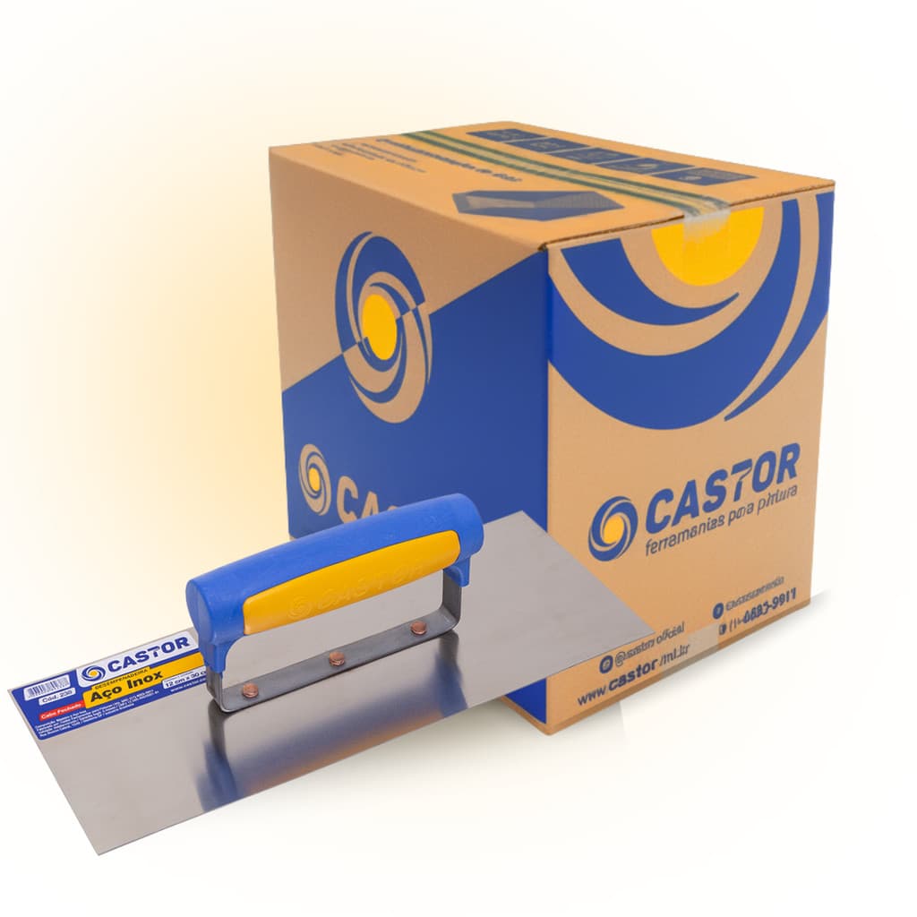 Caixa c/ 6 Desemp. aço inox 12x30cm Lisa Cabo fechado  - Castor