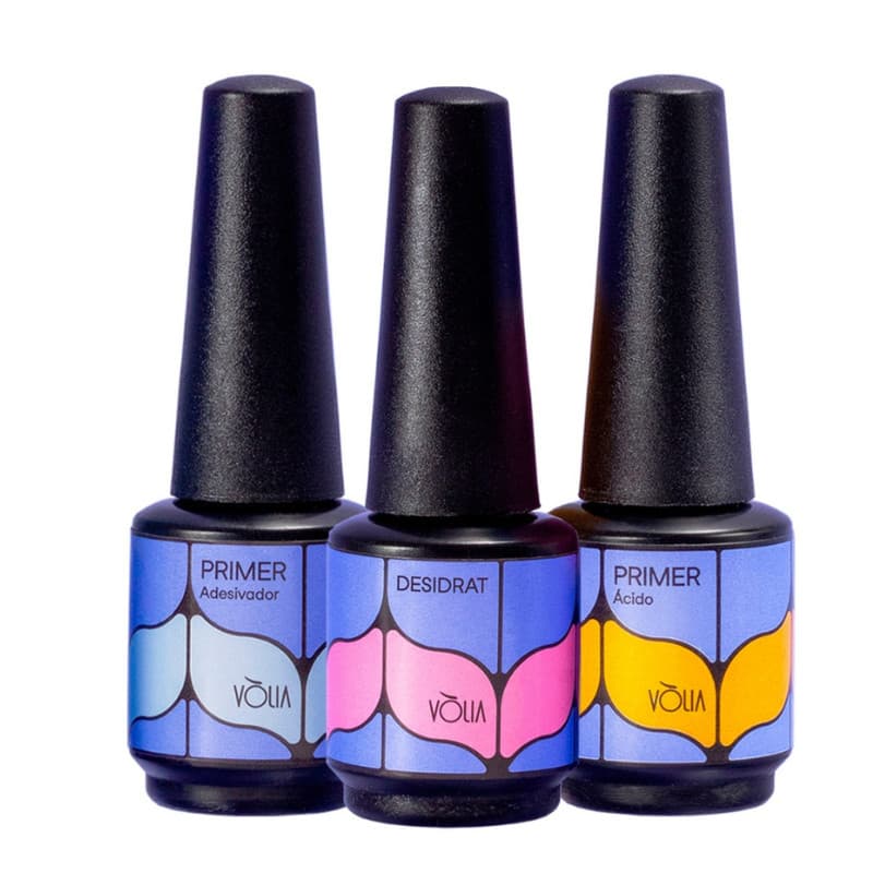 PREPARADORES VÒLIA TOP COAT, DESIDRAT, PRIMER PARA UNHA EM GEL MANICURE