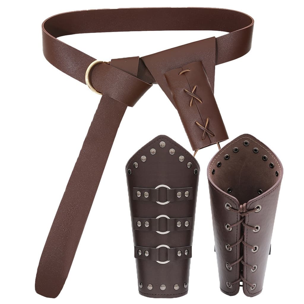 Conjunto de Acessórios de Roupas de Halloween Cinto de Cavaleiro Viking Medieval COSPLAY Propulsor