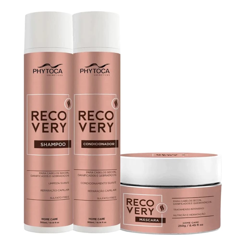 Kit Phytoca Recovery Shampoo Condicionador Máscara Reparação
