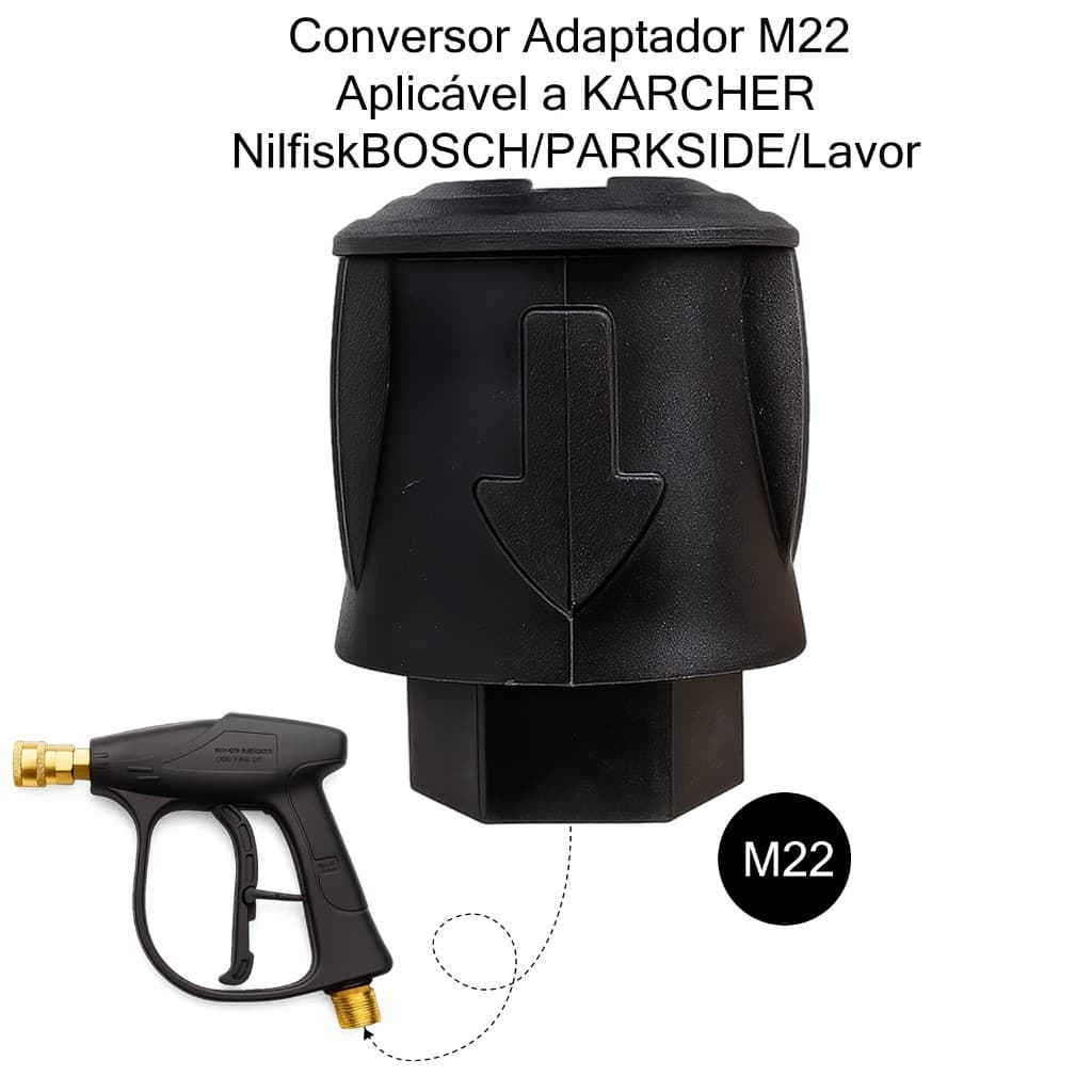 Conversor Adaptador M22 Para Mangueira De Lavagem De Alta Pressão Bosch Karcher Lavor Nilfisk Pakside Lavar A Pistola