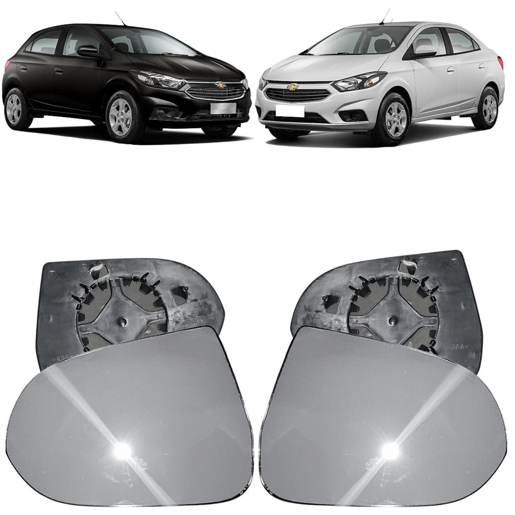 Espelho Base Lente Retrovisor Onix Prisma Direito e Esquerdo 2013 2014 2015 2016 2017 2018 2019 2020