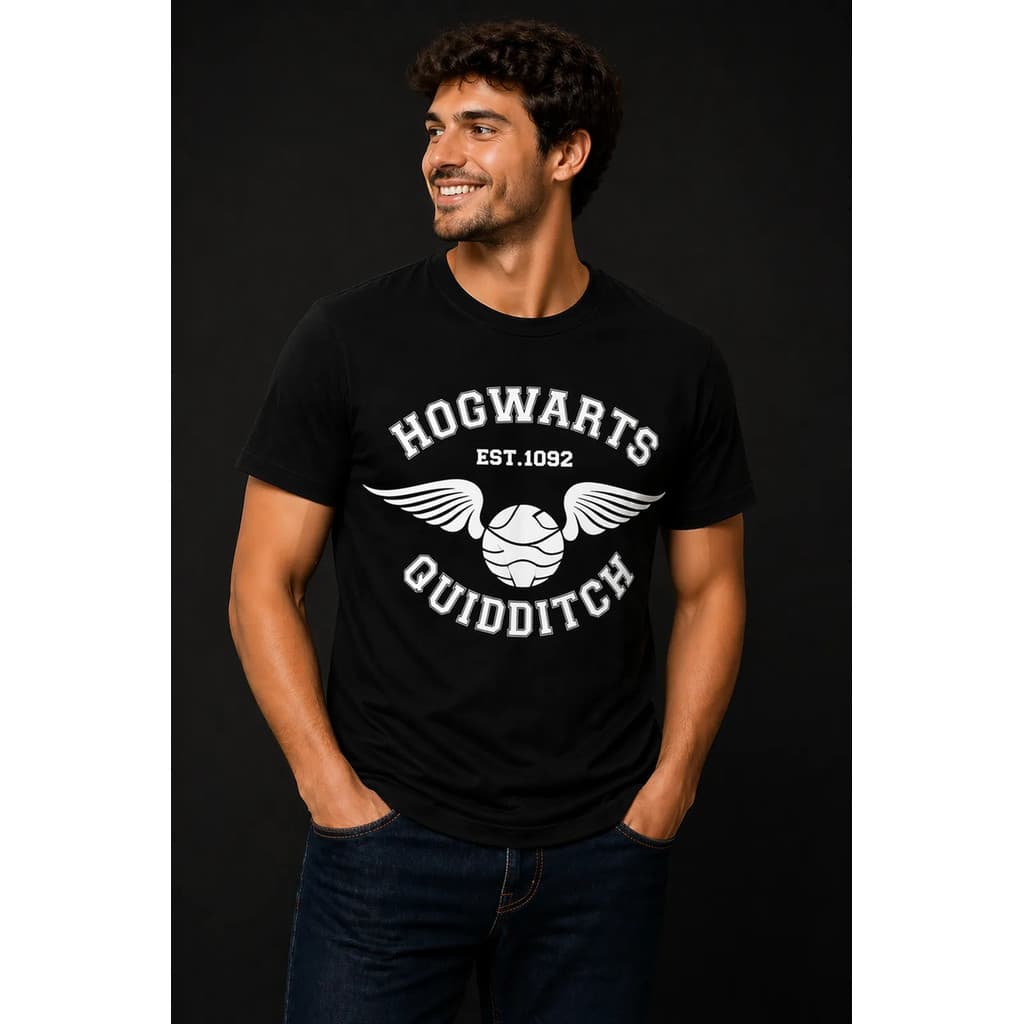Camiseta Estampada Hogwarts Algodão Premium Confortável