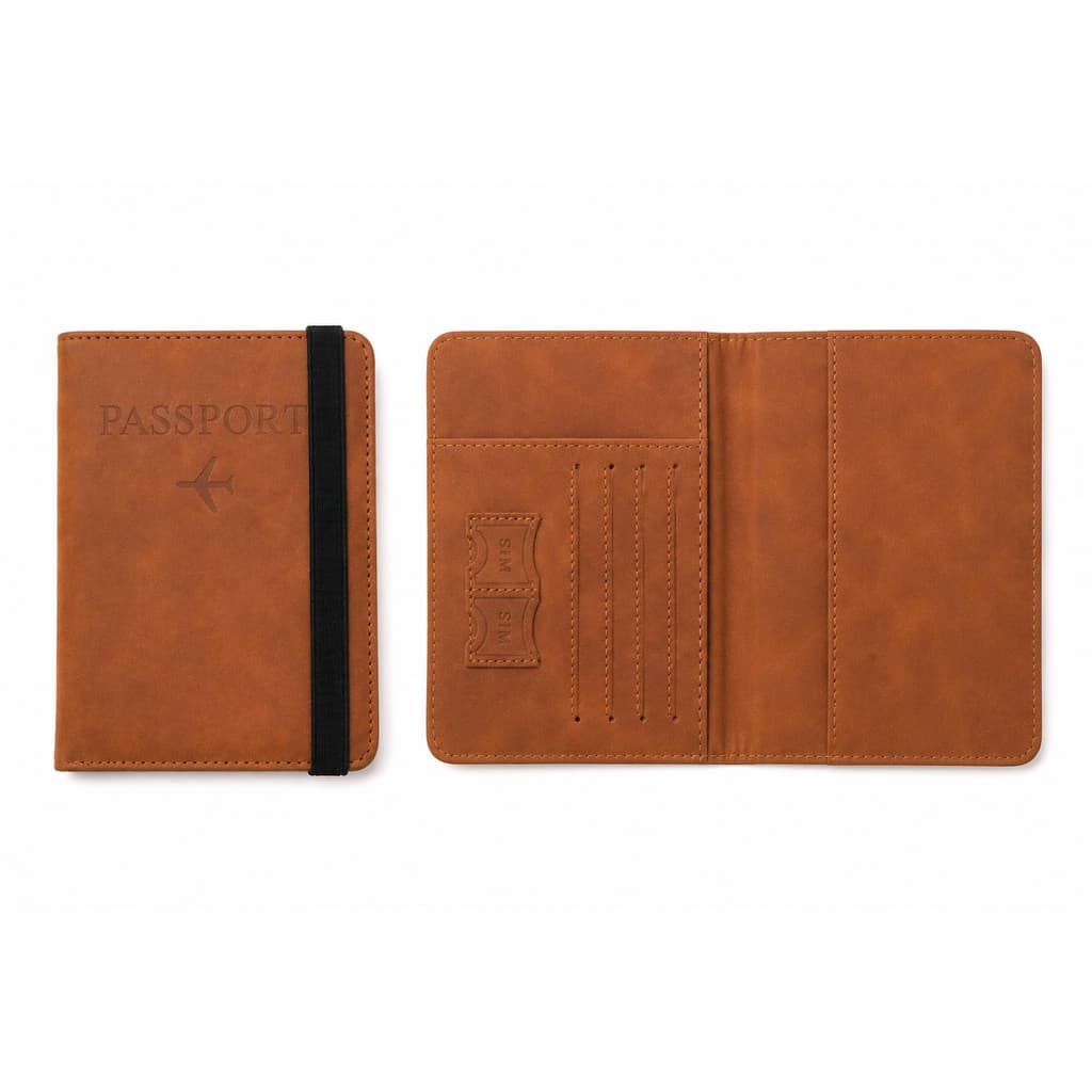 Porta Passaporte Premium Organizador Documento Viagem Marrom