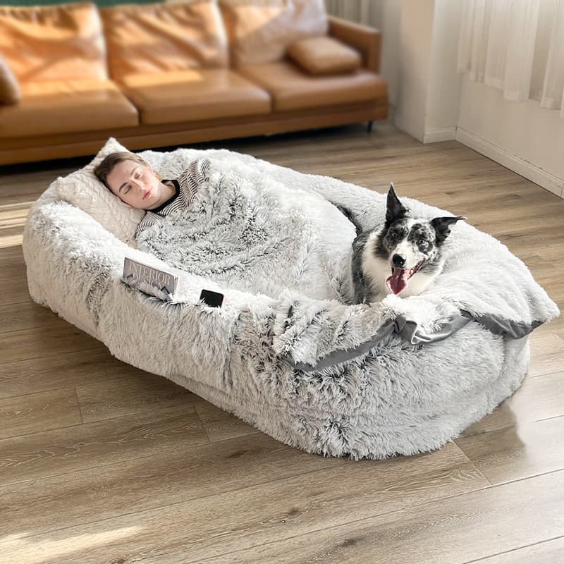 Cama de canil humano, sofá-cama preguiçoso, adulto, grande, pessoas dormindo, pelúcia, cachorro, esponja quente, cama pa