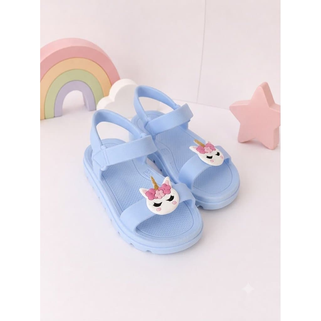 Sandália Infantil Menina Unicórnio Feminina Casual Blogueira Leve Promoção Dia Dia
