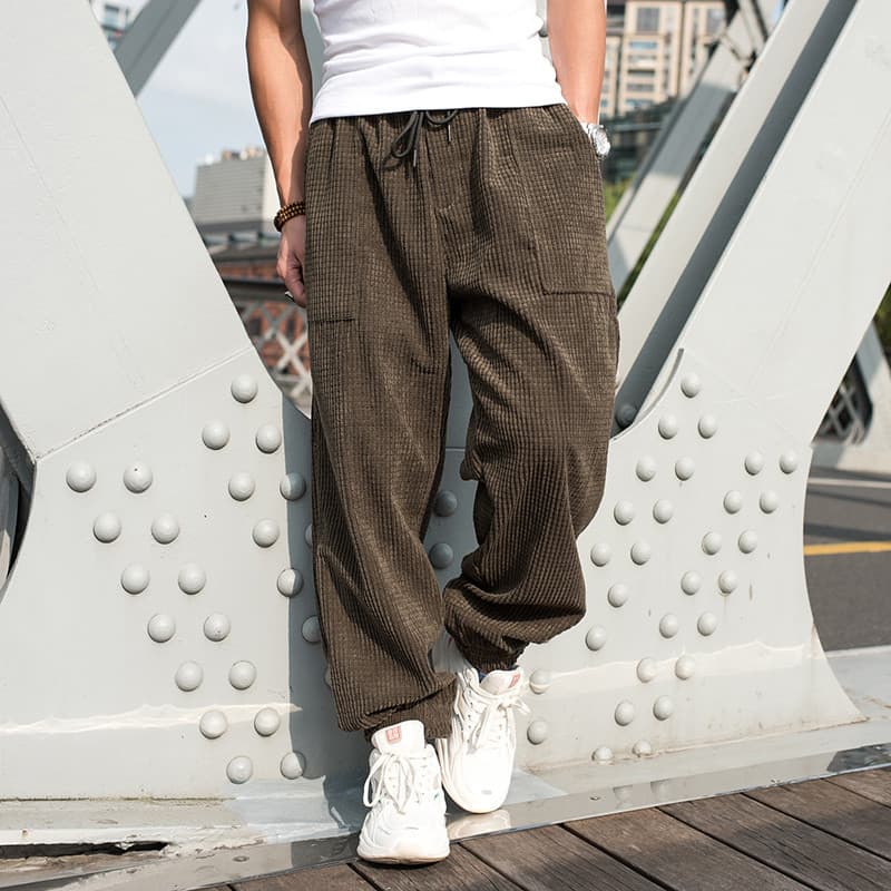 Fat Boy tornozelo comprimento calças casuais Plus Size calças masculinas veludo calças esportivas na moda calças harém g