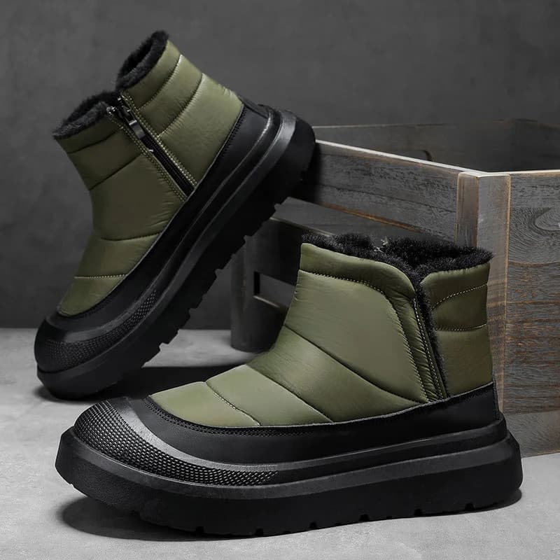 Botas de neve quentes para o inverno de 2025, camurça reforçada, calçado masculino de alta qualidade para atividades ao