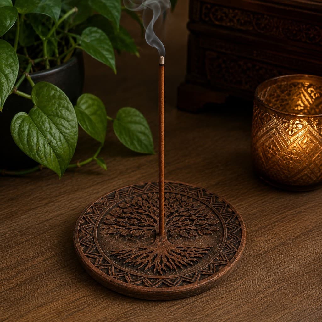 Incensário Pratinho Porta Vareta em Resina Porta Incenso Decorativo Zen Proteção Espiritual 10cm
