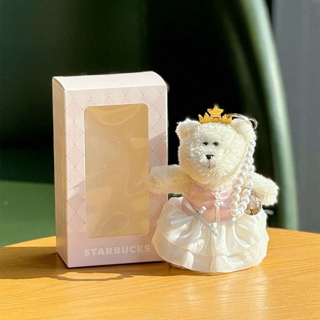 Starbucks princesa chá da tarde bonito elegante Ballet urso alça portátil boneca de pelúcia chaveiro saco pingente
