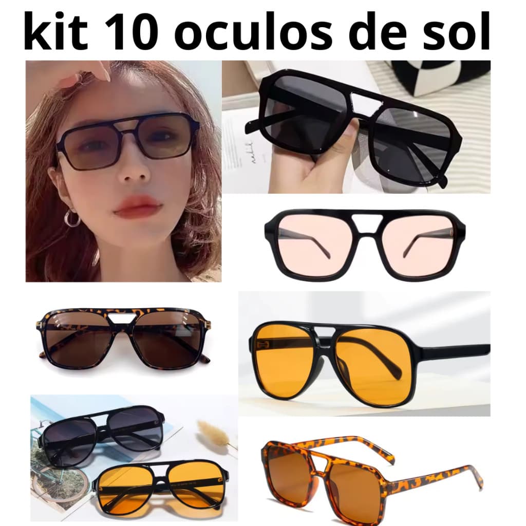 kit 10 oculos de sol femininos mais barato