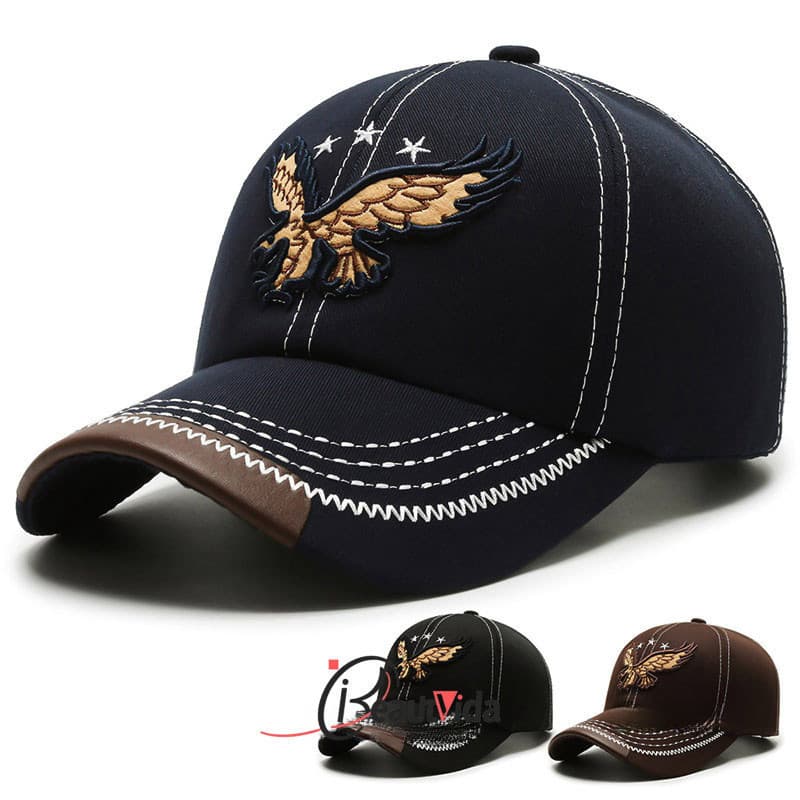 Novos Bonés Fashion Eagle Star Boné De Baseball Bordado Retro Sports Outdoor Casual Chapéu Diário Vintage