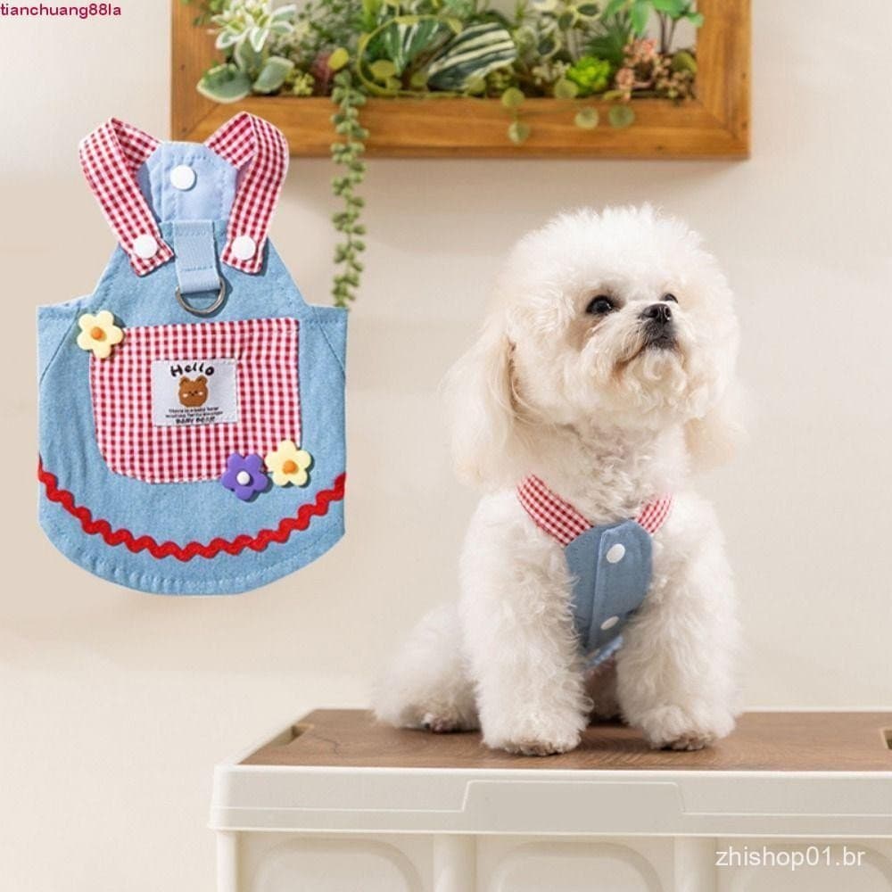 Vestido Jeans Para Cachorro TIANCHUANG , Saia Fofa E Confortável Animais De Estimação , Lavável Com Anel D , Roupas Reut