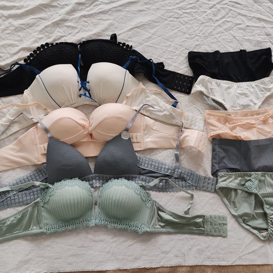 B11-25 Conjunto de sutiã doméstico sem fio feminino, conjunto de sutiã para meninas, tamanho pequeno, copo pequeno, copo