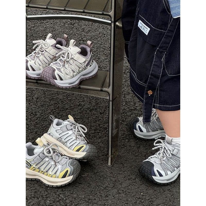 Crianças tênis de malha respirável verão meninos sapatos única malha pai sapatos meninas sola macia Anti-deslizamento oc