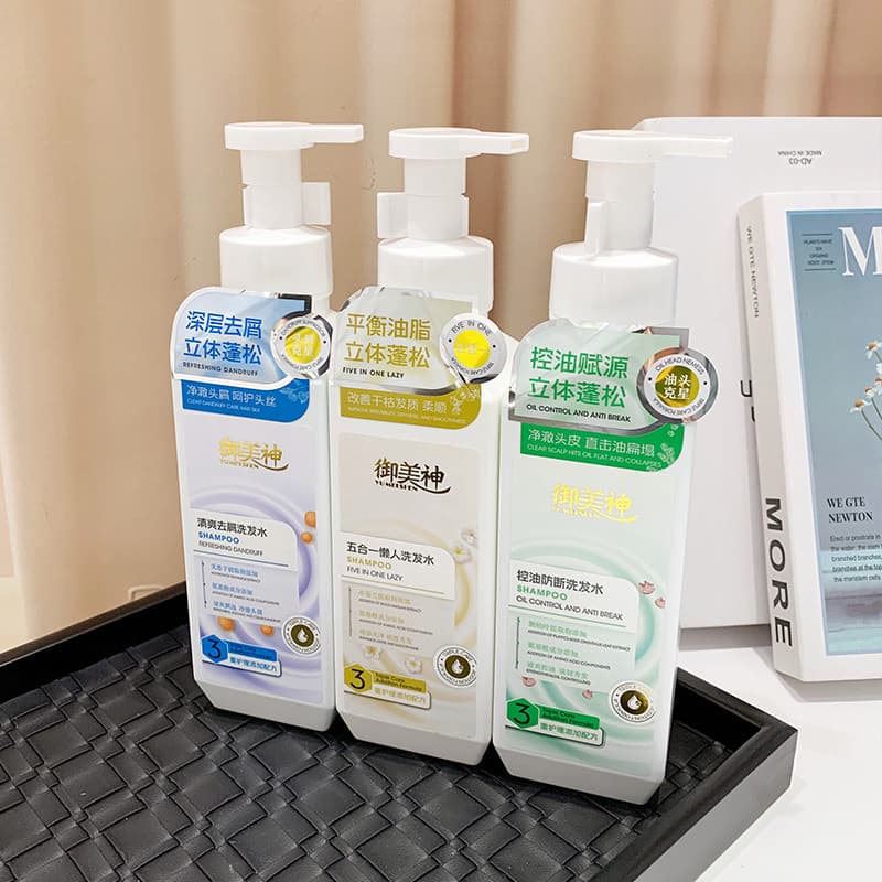 Yumeishen cinco em um Shampoo preguiçoso controle de óleo anti-quebra fofo anticaspa suavizante melhorando F