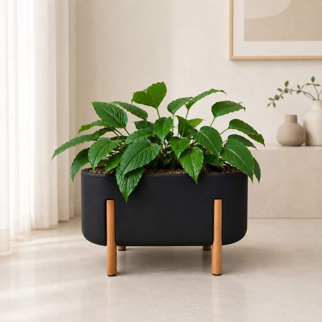Vaso Jardineira Decorativo Para Plantas Sala Jardim Com Pés de madeira