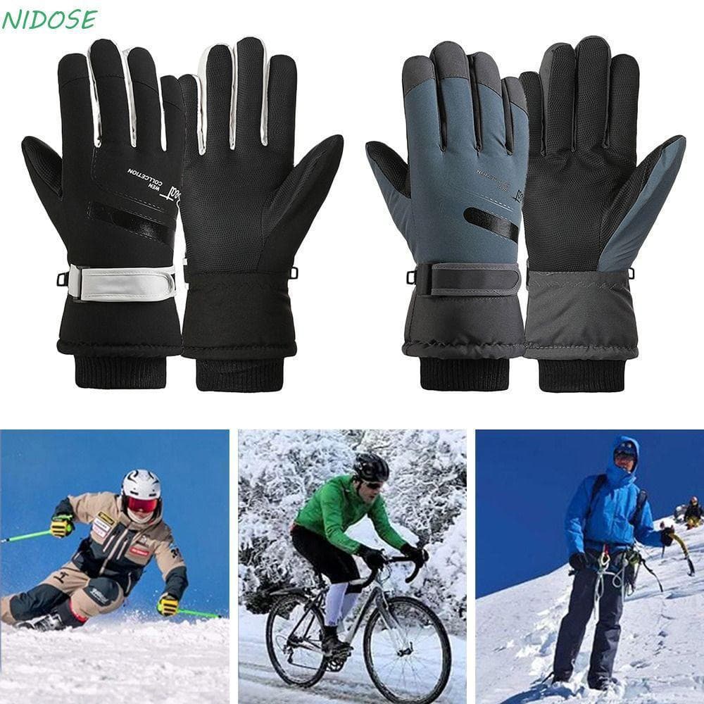 Luvas De Esqui De Snowboard NIDOSE , Inverno De Lã Com Forro Térmico Espesso , Luva Antiderrapante Tela Sensível Ao Toqu