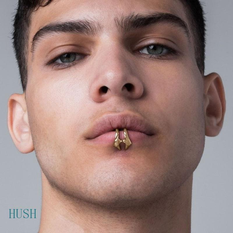 HUS Lábios Anéis Clipe Largo Boca Anel Piercing Lábio-Clip Jóias Para Menina Adolescente Studs