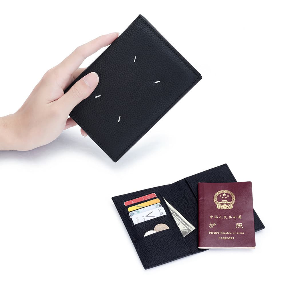 Bolsa para passaporte ultrafina de couro genuíno Carteira multifuncional Novo estilo Porta-passaporte de couro de primei