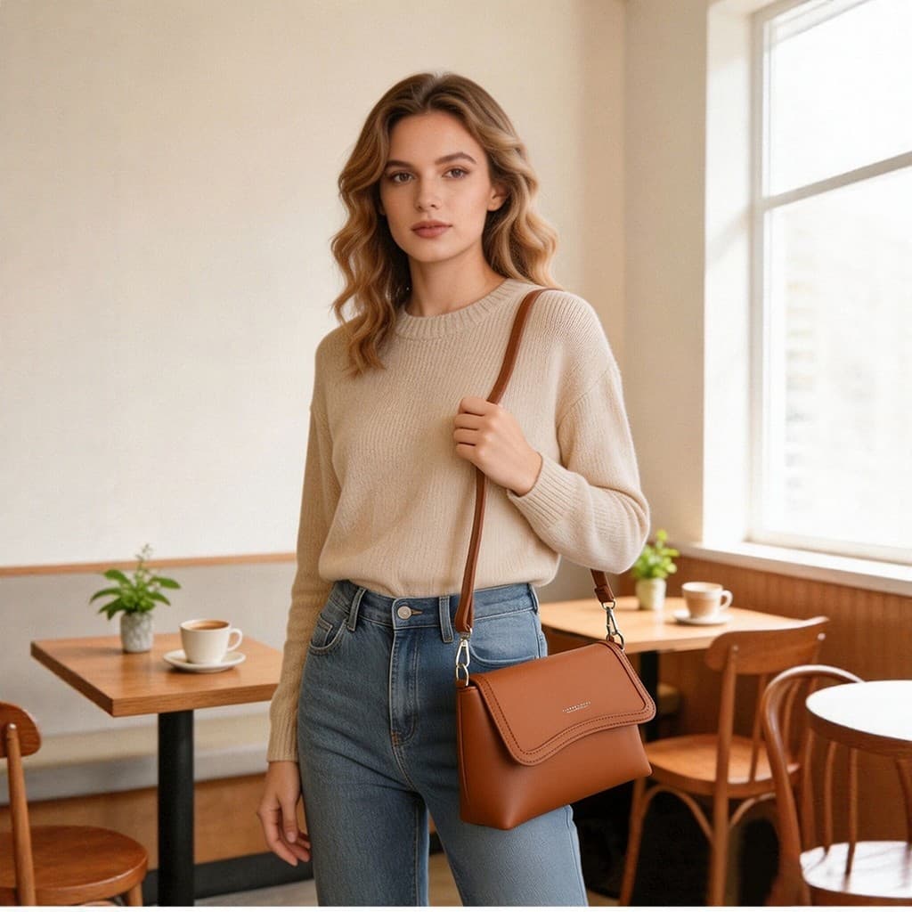 2026 novo estilo de comércio exterior bolsa feminina aba leve All-Match Cross-corpo saco de armazenamento de grande capa