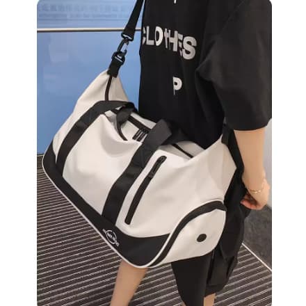 Bolsa de ginástica masculina, bolsa de viagem de curta distância, leve, grande capacidade, separação seca e molhada, nat
