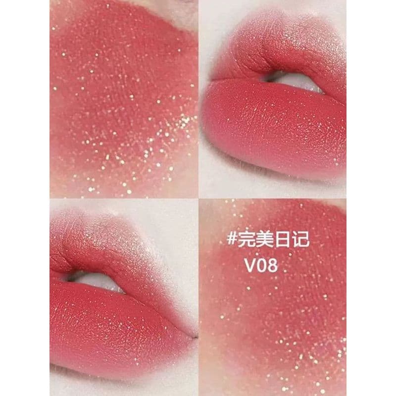 Diário perfeito veludo batom esmalte labial V08 pasta de feijão pêssego cor V07 fosco veludo V01 clareamento V10