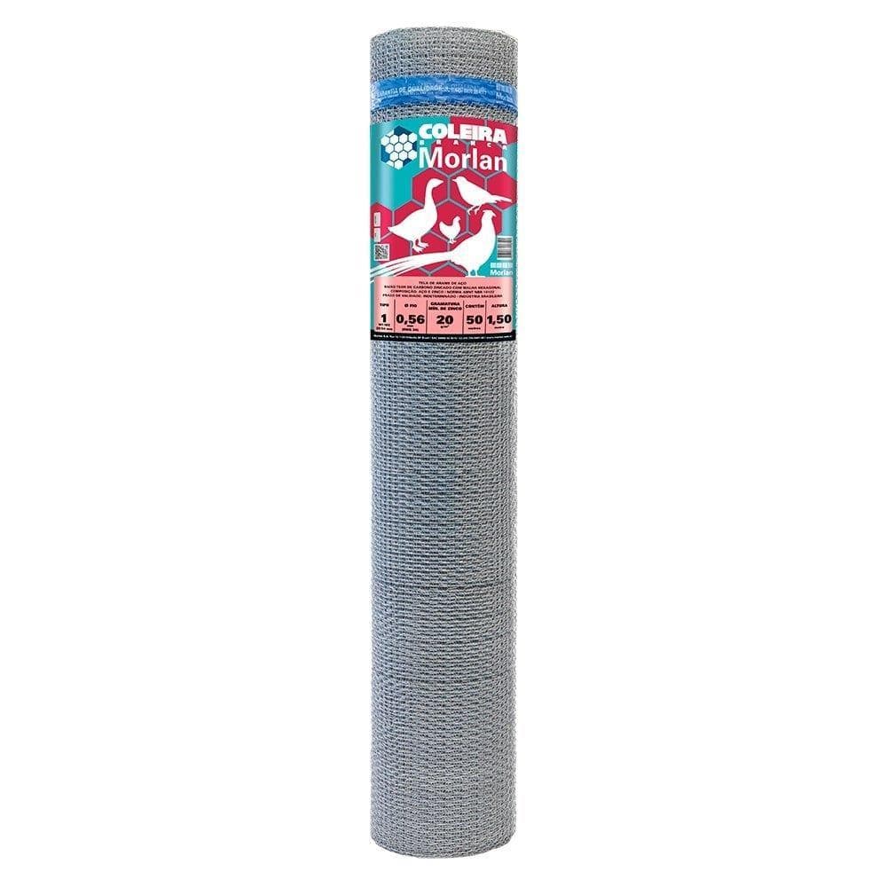 Tela Coleira Branca Morlan para Viveiro 1/2x24x1,50m 50m